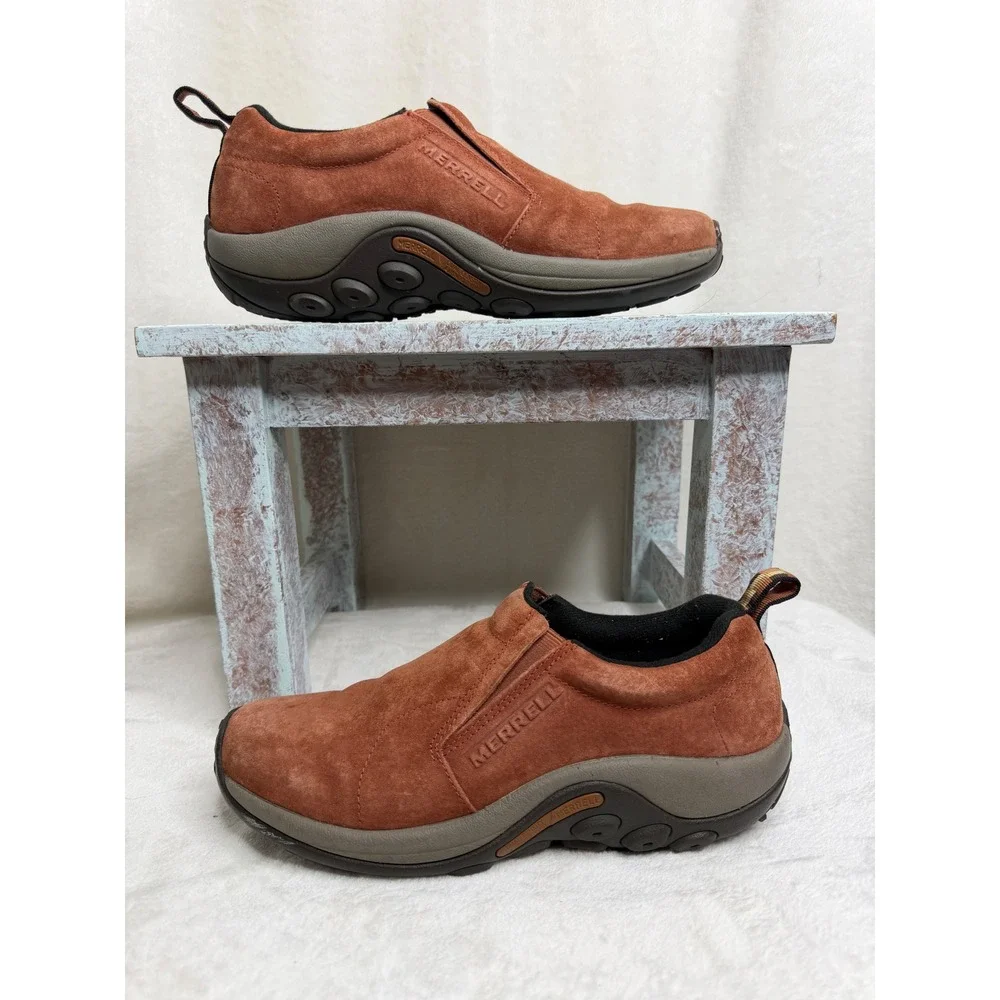 Merrell Jungle Moc Women 10.5 Rust Suede Slip On Hiking Walking Shoes J02224